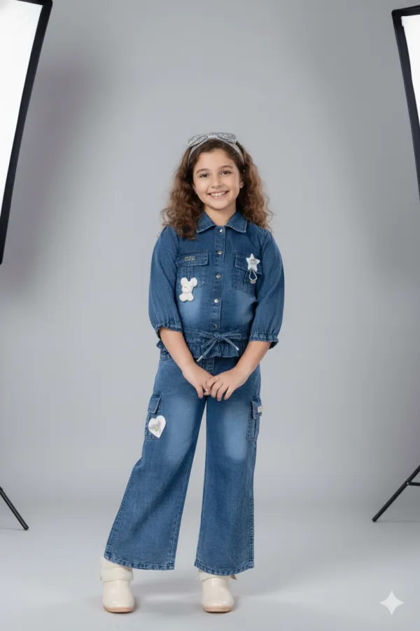 Girls Trendy Denim Co-ord Set