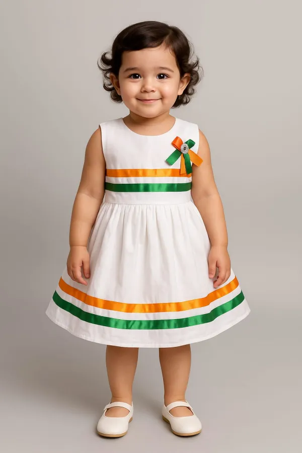 Baby Girls Tiranga Cotton Dress